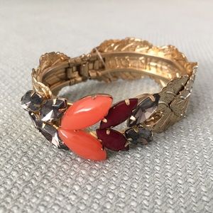 Leaf & Stone Bangle Bracelet